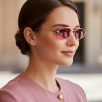 Retro gold metal oval sunglasses