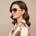 Oversized Geometric Sunglasses with Red Frame and Brown Gradient Lenses